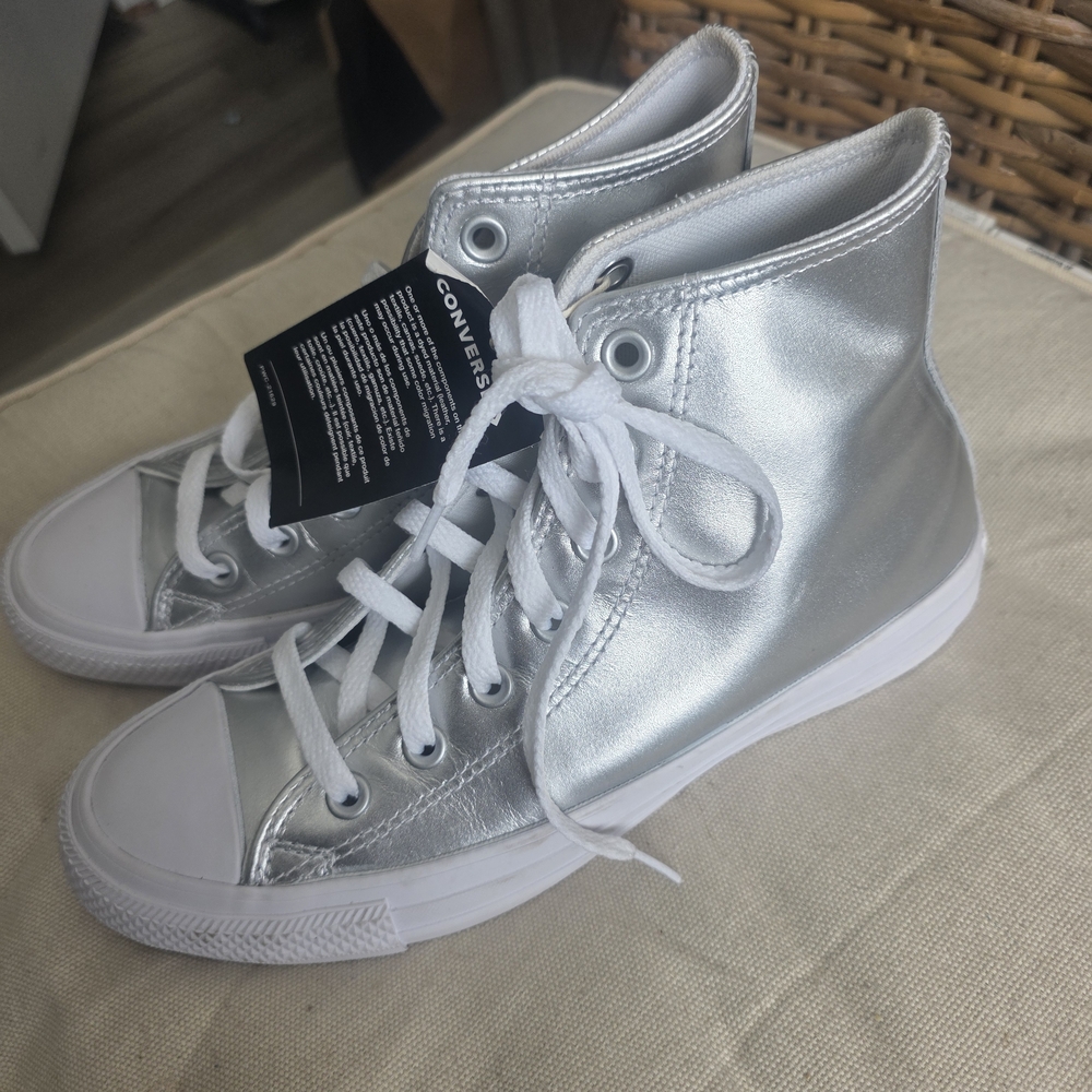 Converse Women's Silver High-Top Sneakers